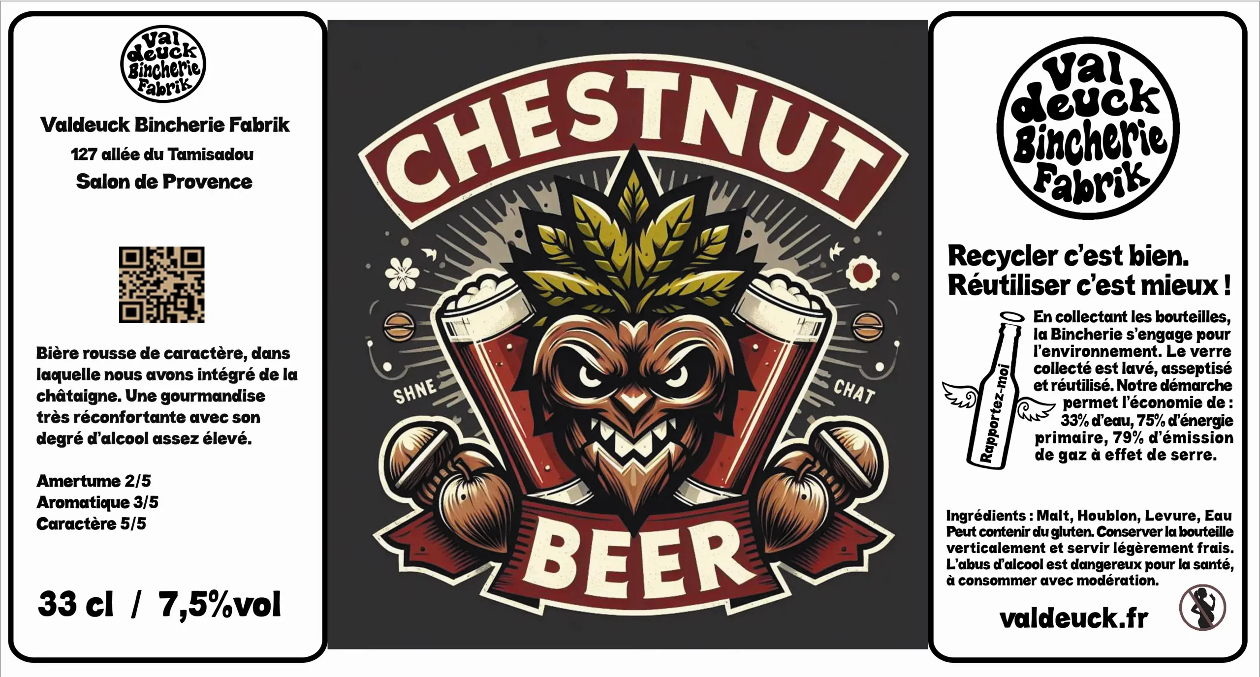 La Chestnut Beer (33cl) valdeuck bincherie fabrik salon de provence